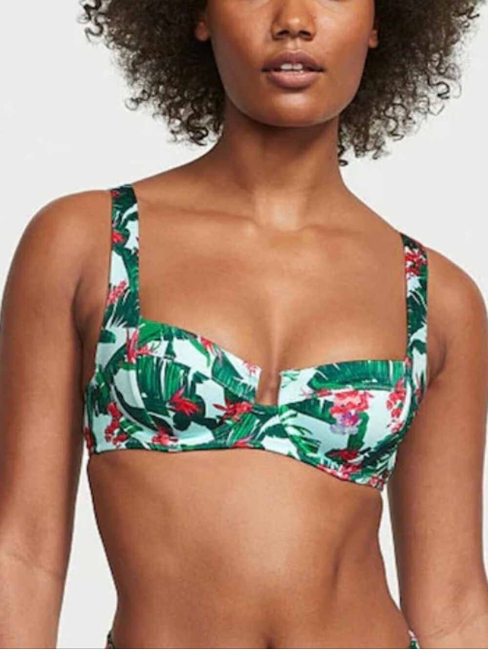New Victoria's secret Blue Palm Balconette Swim Bikini Top 32C NWT
